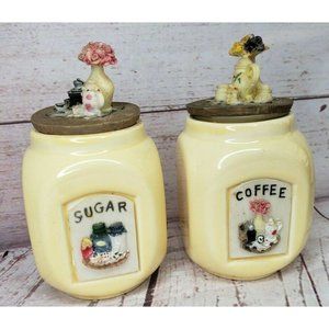 Rare Sugar And Coffee Container Set With Exclusive Design Covers
